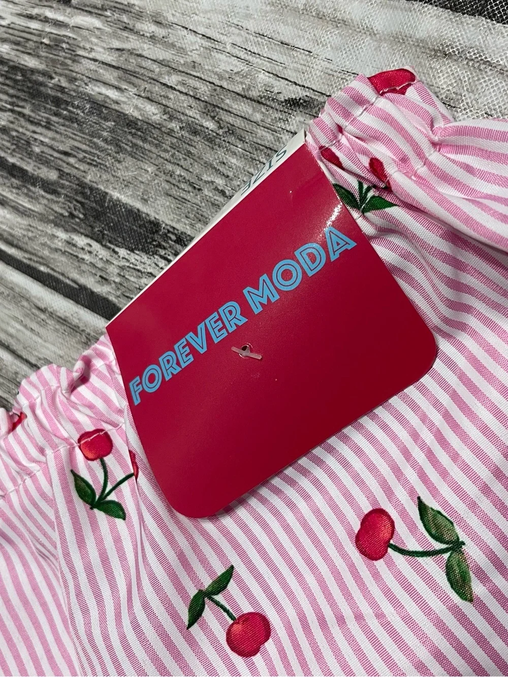 Ladies Large Forever Moda Pink Stiped Cherry Print House Shorts NEW W TAG! NWT